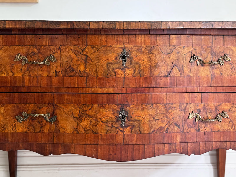 A Pair of 18th C Modina King Wood & Olive Wood Two Drawer Commodes