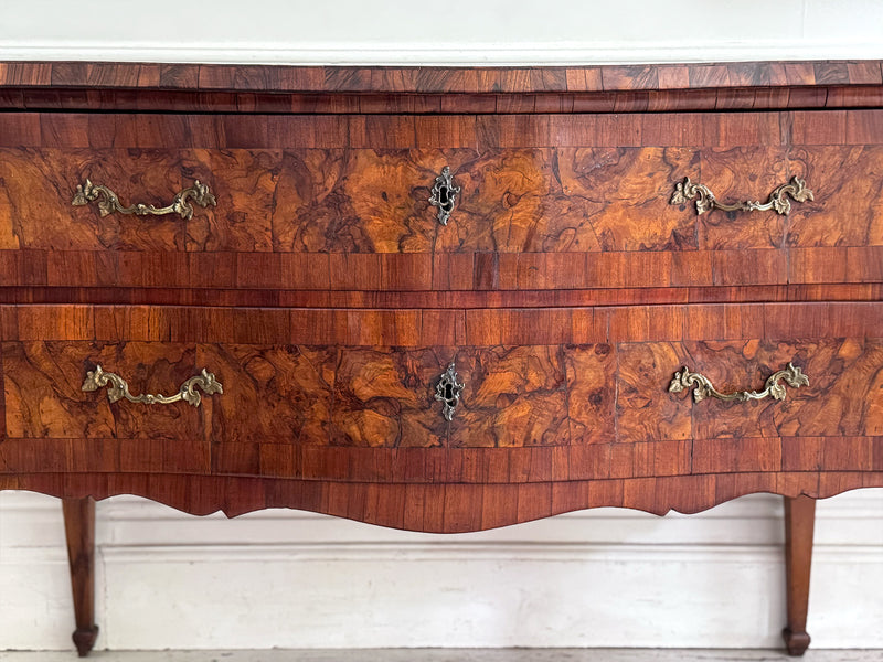 A Pair of 18th C Modina King Wood & Olive Wood Two Drawer Commodes