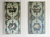 A Pair of Large 18th C Spanish Oil on Hessian Decorative Panels