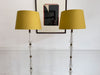 A Pair of 1950's French Glass & Brass Standing Lamps