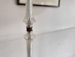 A Pair of 1950's French Glass & Brass Standing Lamps