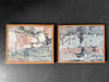 A Small 1950's Oil on Canvas Abstract Painting on Canvas by Jean-Pierre Villeneuve I