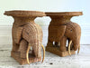 A Pair of 1970's Rattan Elephant Side Tables