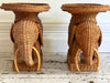 A Pair of 1970's Rattan Elephant Side Tables