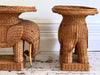 A Pair of 1970's Rattan Elephant Side Tables