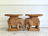 A Pair of 1970's Rattan Elephant Side Tables