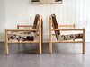 A Pair of 1970's Italian Lounge Armchairs with Cowhide Upholstery