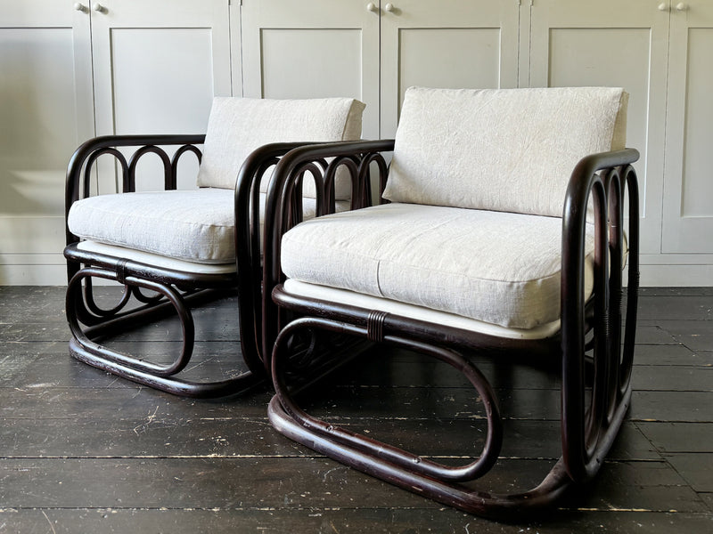 A Pair of 1970's Italian Bentwood Armchairs