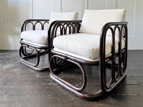 A Pair of 1970's Italian Bentwood Armchairs