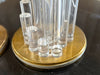 A Pair of 1970's Italian Perspex and Brass Plated Table Lamps