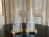 A Pair of 1970's Italian Perspex and Brass Plated Table Lamps