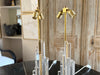 A Pair of 1970's Italian Perspex and Brass Plated Table Lamps