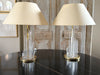 A Pair of 1970's Italian Perspex and Brass Plated Table Lamps