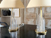A Pair of 1970's Italian Perspex and Brass Plated Table Lamps