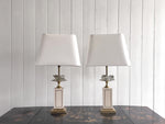 A Pair of 1970's Maison Charles Style Table Lamps with Glass Fruit Decoration
