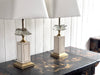 A Pair of 1970's Maison Charles Style Table Lamps with Glass Fruit Decoration