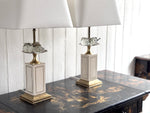 A Pair of 1970's Maison Charles Style Table Lamps with Glass Fruit Decoration