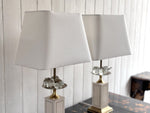 A Pair of 1970's Maison Charles Style Table Lamps with Glass Fruit Decoration