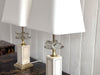 A Pair of 1970's Maison Charles Style Table Lamps with Glass Fruit Decoration