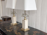 A Pair of 1970's Maison Charles Style Table Lamps with Glass Fruit Decoration