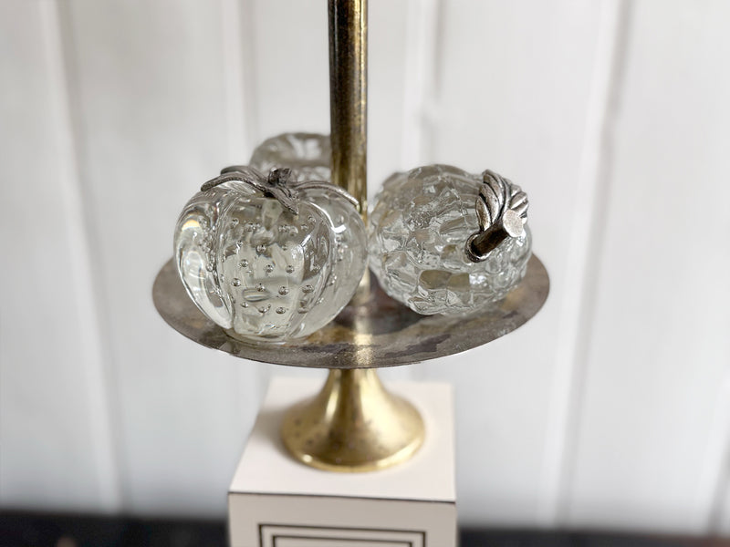A Pair of 1970's Maison Charles Style Table Lamps with Glass Fruit Decoration