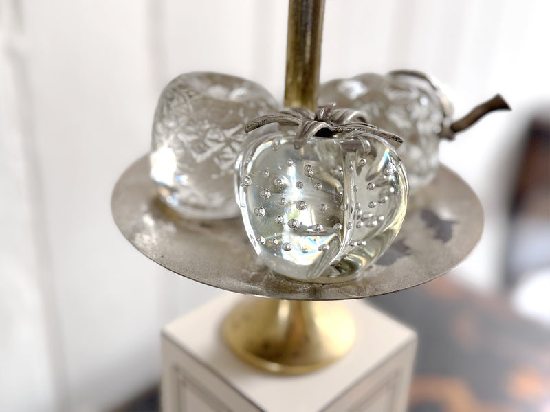 A Pair of 1970's Maison Charles Style Table Lamps with Glass Fruit Decoration