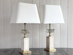 A Pair of 1970's Maison Charles Style Table Lamps with Glass Fruit Decoration