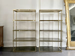 A Pair of 1970's Italian Brass Plated & Glass Modular Etageres