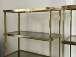 A Pair of 1970's Italian Brass Plated & Glass Modular Etageres