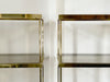 A Pair of 1970's Italian Brass Plated & Glass Modular Etageres