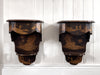 A Pair of 19th C Venetian Chinoiserie Lacquered Wall Mounts with Drawer
