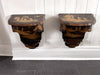 A Pair of 19th C Venetian Chinoiserie Lacquered Wall Mounts with Drawer