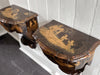 A Pair of 19th C Venetian Chinoiserie Lacquered Wall Mounts with Drawer