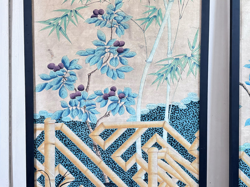 A Pair of Late 19th C Japanese Hand-Painted Panels