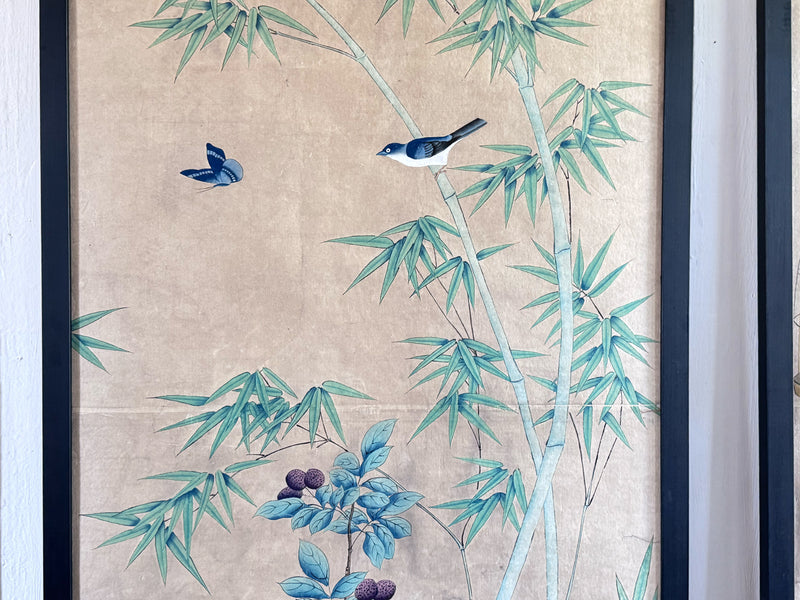 A Pair of Late 19th C Japanese Hand-Painted Panels