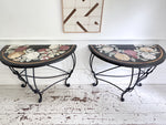 A Pair of Late 19th C Ashford Marble Pietra Dura Console Tables