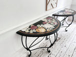A Pair of Late 19th C Ashford Marble Pietra Dura Console Tables
