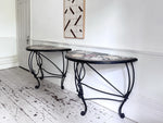 A Pair of Late 19th C Ashford Marble Pietra Dura Console Tables