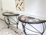 A Pair of Late 19th C Ashford Marble Pietra Dura Console Tables