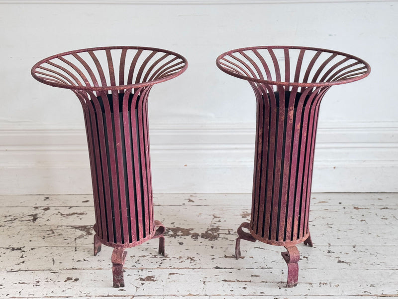 A Pair of Antique French Planters with Original Paint