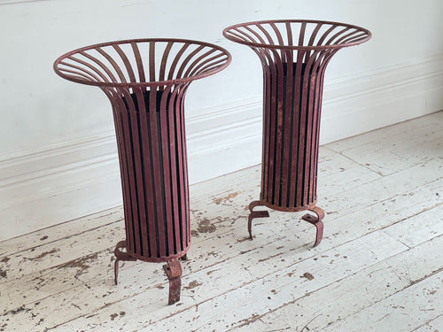 A Pair of Antique French Planters with Original Paint