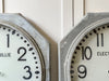 Two 1920's French Railway Clocks with Opal Glass Faces