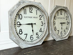 Two 1920's French Railway Clocks with Opal Glass Faces