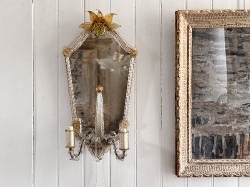 A Large Pair of Late 19th C Venetian Murano Mirror Appliques
