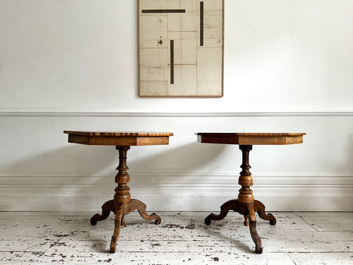 A Pair of 19th C Sorrento Parquetry Occasional Tables