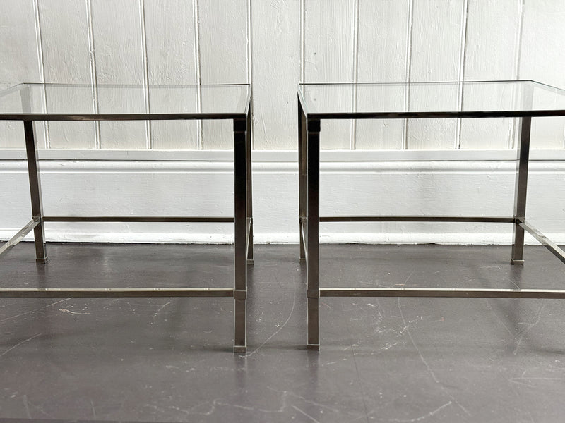 A Pair of 1970's Italian Nickel Plated Side Tables