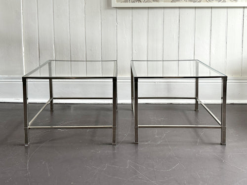 A Pair of 1970's Italian Nickel Plated Side Tables