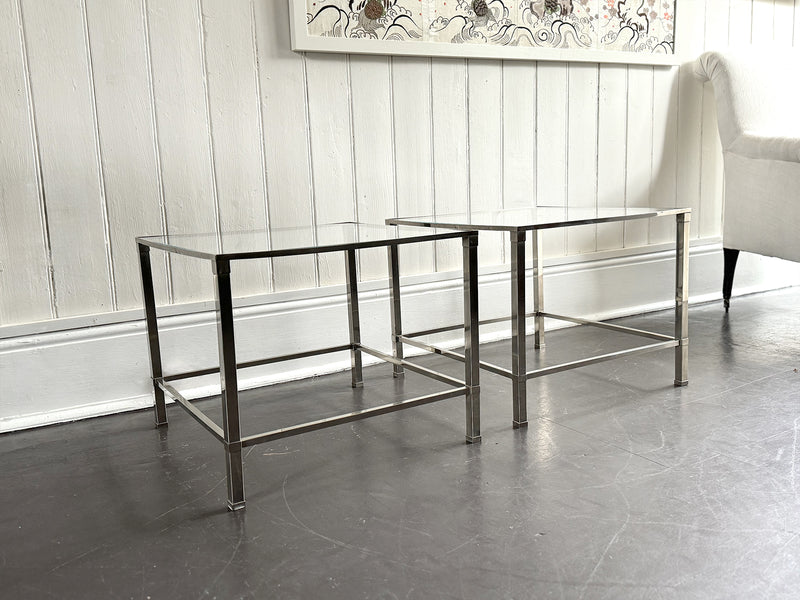 A Pair of 1970's Italian Nickel Plated Side Tables