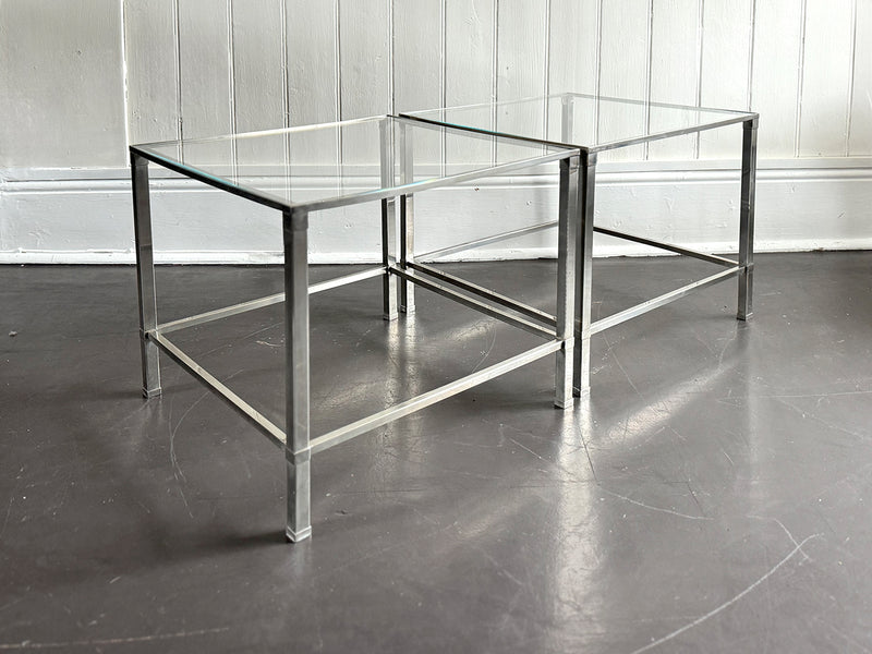 A Pair of 1970's Italian Nickel Plated Side Tables