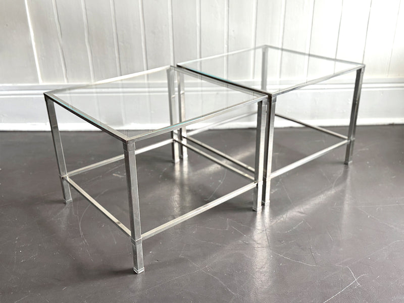 A Pair of 1970's Italian Nickel Plated Side Tables